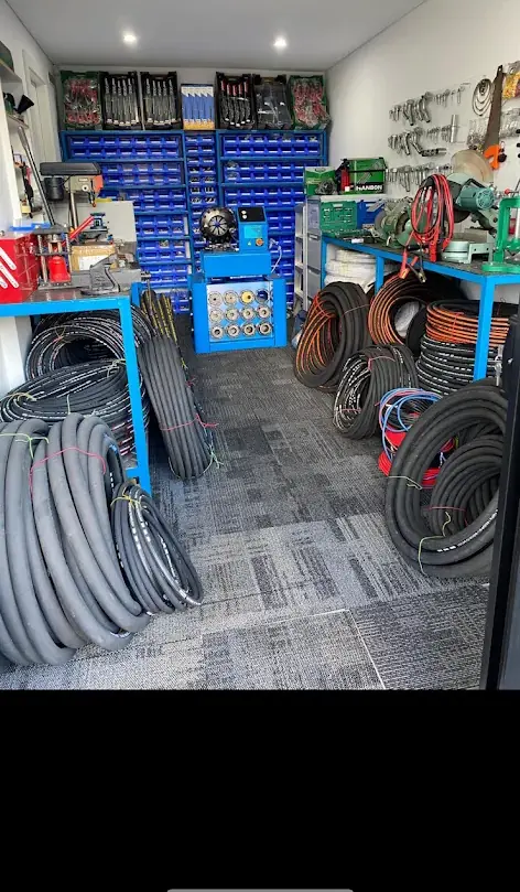 Hose reels and fittings in the storeroom